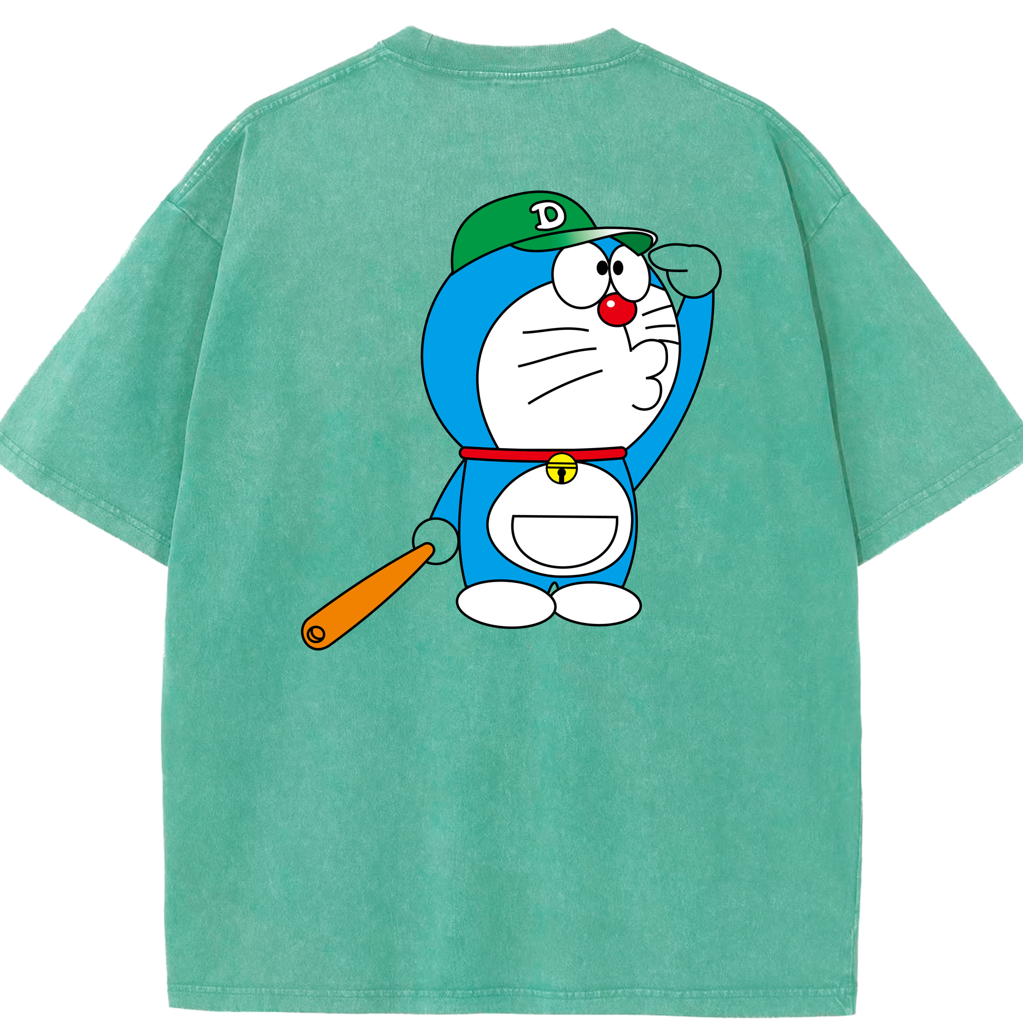 （画像用） ドラえもん Doraemon 綿100% ヴィンテージ風 半袖Tシャツ（背面プリント）